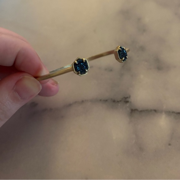 Kendra Scott Gold Bracelet with Blue Drusy Stones - Picture 2 of 5